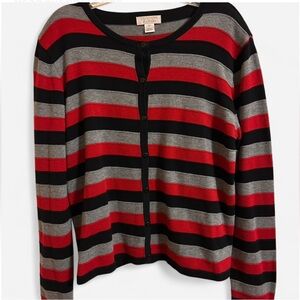 Women’s Medium red and black striped cardigan